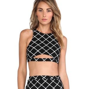 NOOKIE Bowie Check crop top in Black